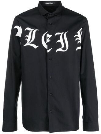 Philipp Plein Sugar Daddy logo-print shirt - men - Cotton - M - Black
