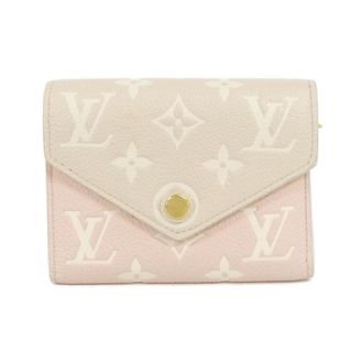 Louis Vuitton Beige Beige Pink Rose Leather Wallet (Tri-Fold) (Pre-Owned)