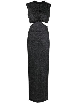 Nensi Dojaka sleeveless cut-out maxi dress - women - Viscose/Polyester - M - Black