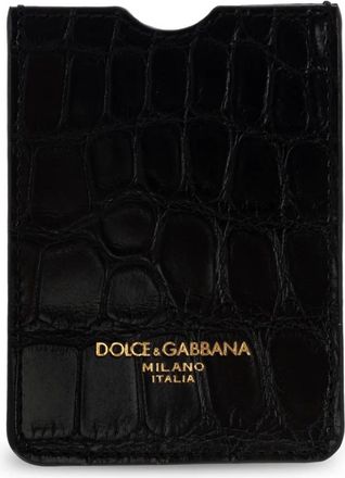 Dolce & Gabbana Tarjetero de piel con logotipo - Accessories - Mujer - Negro - ONE SIZE