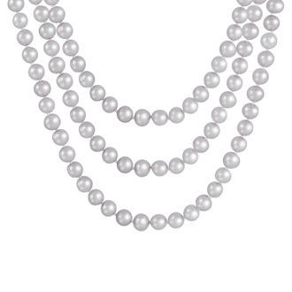 Splendid Pearls Endless Pink 80 Freshwater Pearl Necklace