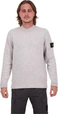 Stone Island Pull Col Rond - Heren - Ronde hals truien - Grijs - XL - Wol - Truien & Vesten