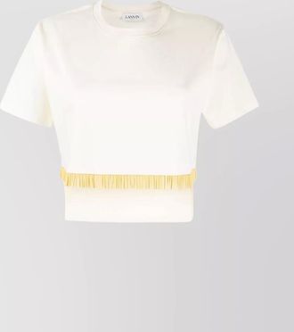 Lanvin cropped fringed tulle sleeve