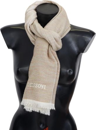 Missoni Elegant Wool Scarf with Signature Mens Design