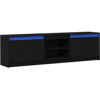 vidaXL Vidaxl - Gabinete De Tv Negro 182 X 34 X 50 Cm Madera Contrachapada