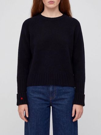 Tory Burch Wool Crewneck Jumper with Turn-Up Cuffs