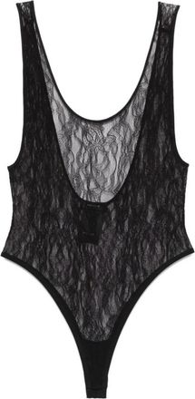 Wardrobe.NYC Kanten Bodysuit - Dames - Bodies - Zwart - L - Tops