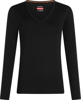 Icebreaker Merino 260 Oasis L/S V Neck Merinounterw&auml;sche f&uuml;r Damen | schwarz