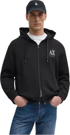 A|X Armani Exchange Full-zip Hoodie - Heren - Vesten met rits - Zwart - 2XL - Katoen - Hoodies & sweatvesten