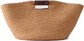Helen Kaminski Leonor Braided Foldable Raffia Tote in Nougat/garnet at Nordstrom
