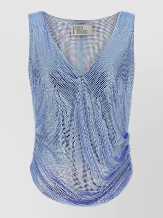 Giuseppe Di Morabito feather-trim mesh top