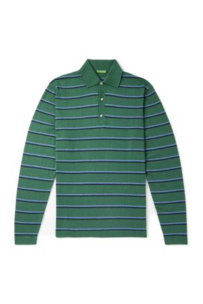Sid Mashburn Slim-Fit Striped Cotton and Cashmere-Blend Polo Shirt