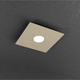 Top-Light Top-light - Plafoniera Moderna Top Light Plate 1129 Pl1 Gx53 Led Metallo Lampada Soffitto, Finitura Metallo Sabbia