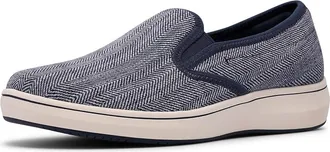 Clarks Breezesky Zoe Womens Flat Shoes Navy Canvas : 9.5 B - Medium, Textile