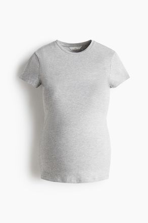 H&M MAMA Figurbetontes T-Shirt - Grau
