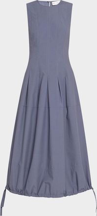 Proenza Schouler Marley Drawstring Brushed Poplin Midi Dress