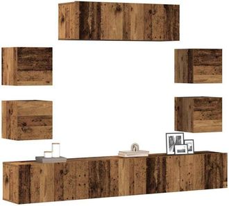 vidaXL Vidaxl - Conjunto De Mueble De Tv 7 Piezas Montado La Pared Madera Vieja