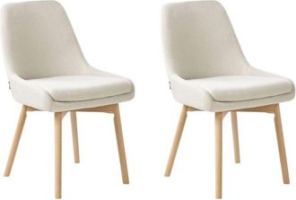 Beliani Set of 2 Dining Chairs MELFORT Fabric Off-White
