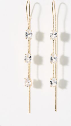 Simons Womens Triple gemstone and post earrings