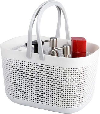 OEM Cesta De Almacenamiento De Pl&aacute;stico Con Asa, Juego De 1, Para Productos De Ducha, Ba&ntilde;o Y Cocina (blanca)