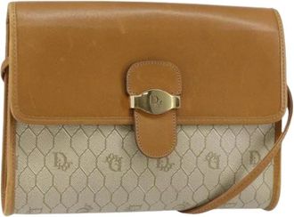 Dior Pre-owned Vintage Crossbody Tas - Dames - Vintage Schoudertas - Beige - ONE Size - Leer - Vintage