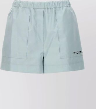 Fendi logo-print knee-length shorts