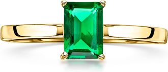 Ross-Simons Lab-Grown Emerald Ring in 10kt Yellow Gold