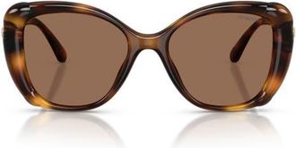 Swarovski 53mm Butterfly Sunglasses in Havana /Dark Brown at Nordstrom