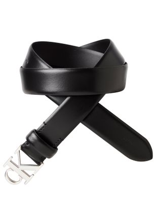 Calvin Klein Lederg&uuml;rtel CALVIN KLEIN CK BUCKLE 30MM FIXED BELT, Damen, Gr. 105, schwarz (schwarz, shiny nickel), Rindsleder, G&uuml;rtel Lederg&uuml;rtel, Gr&ouml;ssenverstellba