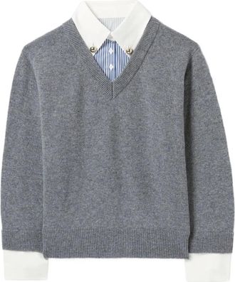 Claudie Pierlot Felpa con scollo a V - Grigio