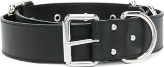 Moschino buckle belt - unisex - Leather - 46 - Black