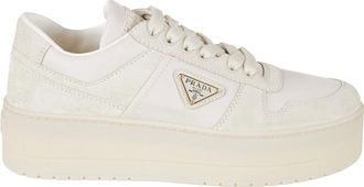 Prada Schoenen, Dames, Wit, 40 EU, Leer, Downtown Bold Sneakers