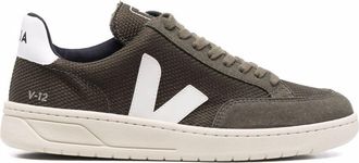 Veja V-12 lace-up sneakers - men - Rubber/Recycled Polyester/Recycled Polyester - 36 - Green