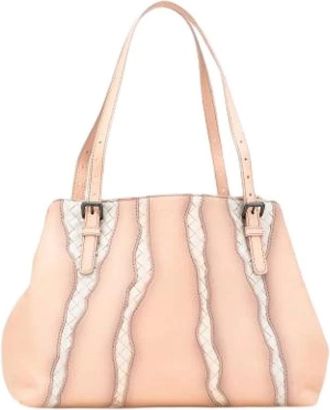 Bottega Veneta Pre-owned Tote Bags, female, Pink, Size: ONE SIZE Pre-owned Woven Leather Tote