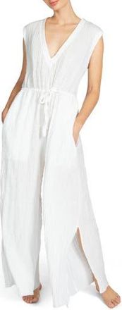 Robin Piccone Fiona Cover-Up Jumpsuit in White at Nordstrom Rack, Size Large