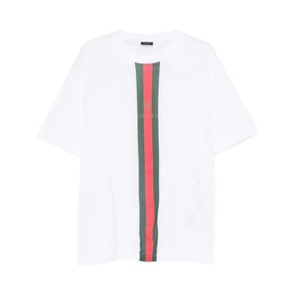Gucci Katoenen Jersey T-shirt - Heren - T-shirts - Wit - 2XL - Katoen - Tops