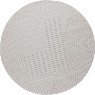 vidaXL Alfombra Para Interiores Y Exteriores Palmeras Crema &Oslash; 120 Cm Vidaxl
