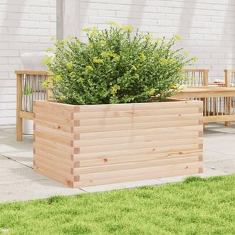 Berkfield Home Decorative Garden Planter 90x60x46 cm Solid Wood Pine in Light Tan | Size: 90 x 60 x 46 cm