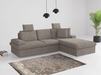 Sit&more Ecksofa »Moreno L-Form, B: 247 cm« mit Armteilverstellung, optional Bettfunktion
