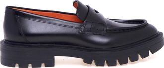 Santoni Schoenen, Dames, Zwart, 36 EU, Leer, Penny Loafer