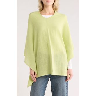 Portolano Lightweight Lambswool Cowl Neck Poncho in Baby Mint at Nordstrom Rack