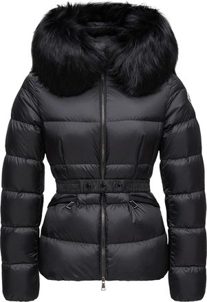 Moncler Moncler Boed Hooded Shearling-trimmed Short Down Jacket, Women, Black, Size: 00