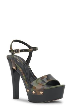 Jessica Simpson Calenta Ankle Strap Platform Sandal in Green Multi at Nordstrom, Size 5.5