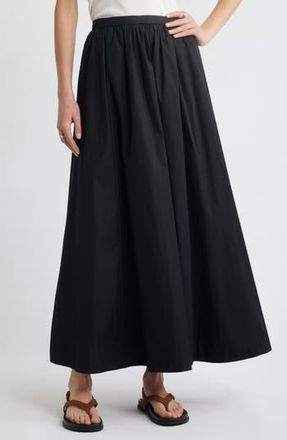 Open Edit Cotton Poplin Maxi Skirt in Black at Nordstrom Rack, Size Medium