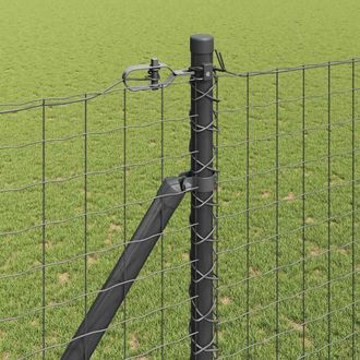 Berkfield Home Versatile Fence Posts Set Set of 14 Grey Metal