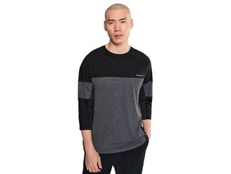 Smartwool Mountain Bike 3/4 Sleeve Jersey Mens Clothing Black Charcoal Heather : LG, Polyester/Wool