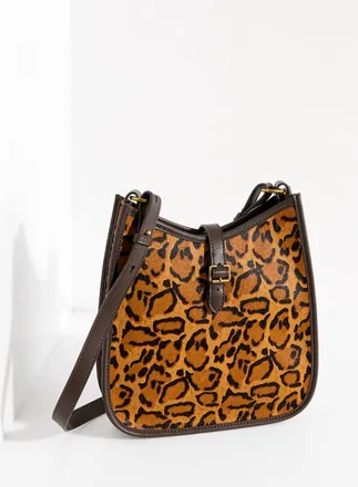 Talbots Nadine Calf Hair Saddle Bag - Dark Brown - 001 Talbots