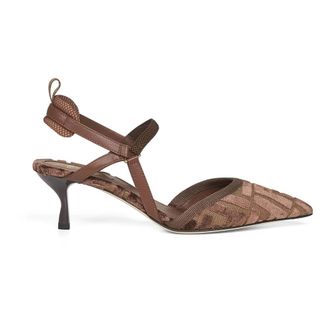 Fendi Pumps, female, Brown, Size: 8 US Velvet ankle strap heel shoe