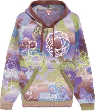 Kenzo X Futura 2000 Knitted Mixed Wool Hoodie, Size Medium