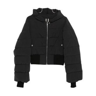 Rick Owens Hooded Quilt Jacket - Dames - Jassen - Zwart - Maat: L Polyamide